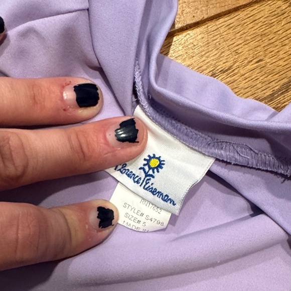 Florence Eiseman Purple Kids Rashguard with Daisy Accents - Picture 2 of 2